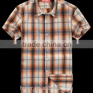 Mens T-shirt Yarn Dyed Cotton Checks Plaids Shirts thumbnail-2