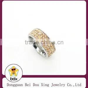 2015 Women Champagne Crystal Stone Stainless Steel Rings thumbnail-2