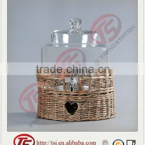 Wholesale Glass Beverage Dispenser With Willow Stand thumbnail-1