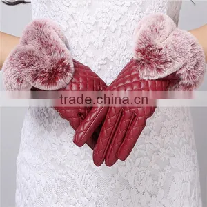 Sexy Lady Black/Red Color Smartphone PU Leather Material Handmade Touch Screeen Gloves thumbnail-4