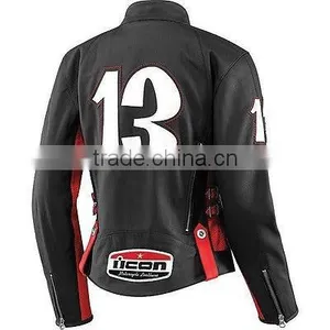 New Icon Hella Crossbone Women Racing Fashion Leather Jacket thumbnail-2