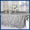 SK001C New 2015 Elegant Polyester Ruffled Steps in Bridal Grey Table Skirts thumbnail-2