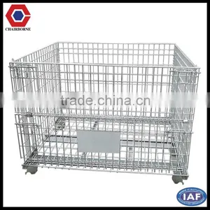 Foldable Galvanized Best-selling Cargo Storage Steel Wire Mesh Basket thumbnail-1