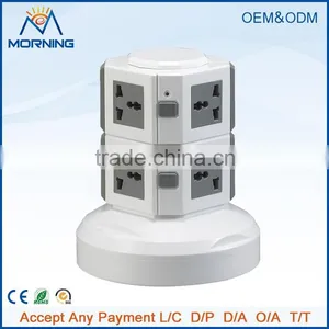 ME-S2 Stand Socket Detachable Vertical Power Socket Universal AC Plug Adapter Base 2 Layer 8 Outlets 5 Meter Power Line thumbnail-1