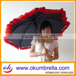 Fashion Straight Lady Roses Umbrella thumbnail-1