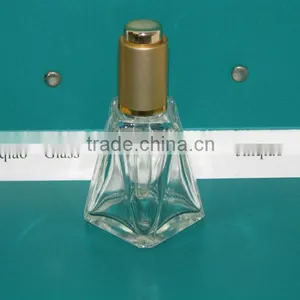 Fancy Glass Perfume Bottle With Golden Cap thumbnail-1
