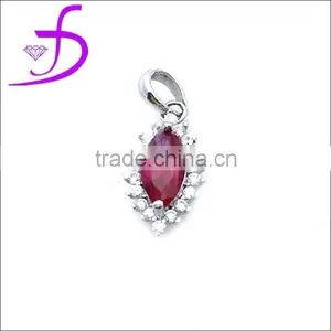 Handmade Designer Gemstone Charms Jewelry Ruby Silver Charms Pendant thumbnail-1