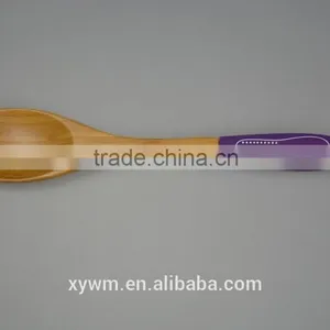 2015 Best Christmas GiftColorful Silicone Handle Bamboo Wooden Spatula and Spoon Set thumbnail-4
