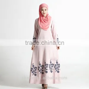 Southeast Asia Malaysia Muslim Women Abaya Kaftan Floral Printed Long Dress thumbnail-2