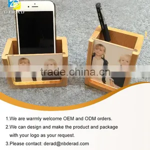 Storage Rack Wooden Pen Holder With Photo Frame Picture thumbnail-2