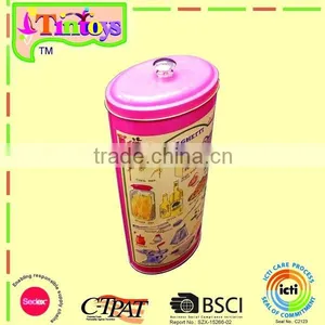 Food Storage Canister Tin Can Kitchen Table Utility Spaghatti Oval Tin Box thumbnail-1
