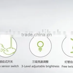 14 LED Rechargeable Dimmable Touch Sensor LED Book Reading Light Brightness Adjustable Table Lamp thumbnail-4
