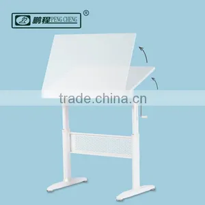 Modern Manual Hand Crank Wood Drafting Desk thumbnail-3