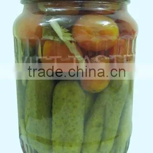 Pickled Mixed Cucumber and Tomato in Jars thumbnail-1