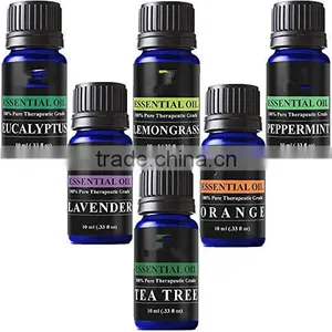 Aromatherapy Top 6 Essential Oils 100% Pure & Therapeutic Grade - Basic Sampler Gift Set & Premium Kit - 6/10 Ml (Lavender, Tea thumbnail-1