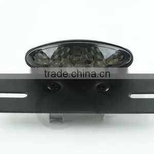 Universal Motorcycle LED Rear License Plate Bracket Light Brake TailLight Smoke thumbnail-1