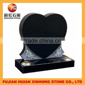 Europe Style Black Heart Shape Cemetery Headstone thumbnail-1
