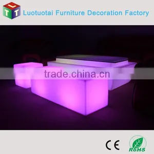 Manufacturer L120*W40*H40CM Long Stool PE Chair With Remote Control 16 Mix Changeable Colors thumbnail-3