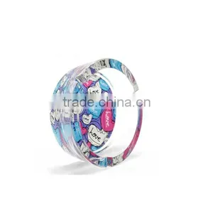 Haonai Custom Printing Round Glass Ashtray With Gift or Color Box Package thumbnail-1