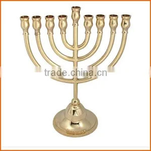 Brass Menorah in Mirror Polish thumbnail-1