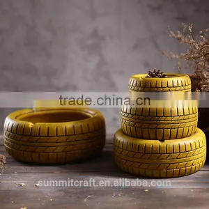 Cement Round Tire Shaped Vintage Wholesale Cigar Ashtray thumbnail-3