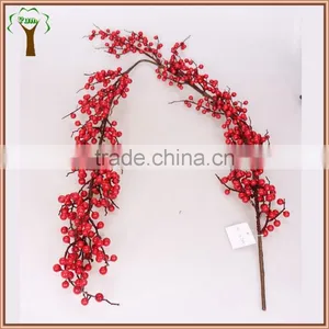 Artificial Red Berry Red Haw Fruits Branch Wholesale thumbnail-1