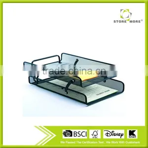 Black Metal Mesh Stackable Paper File Holder thumbnail-1