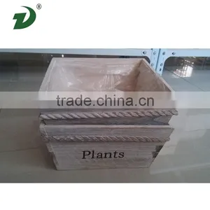 Wooden Flower Pot Double Lattice Handle Flower Pot thumbnail-3