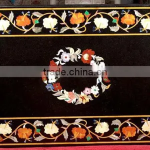 Antique Marble Inlay Table Top, Pietra Dura Table Top thumbnail-1