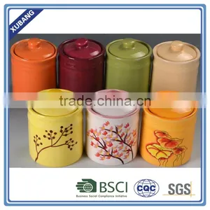 Round Colour Glazed Ceramic Candle Jar thumbnail-1
