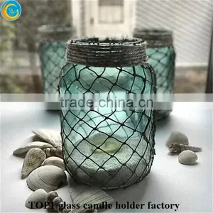 Lit Mercury Glass Globe Sea Glass Mason Jar Light thumbnail-6