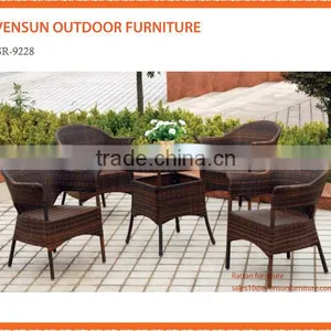 Cambridge 6 Seater Round Rattan Weave Dining Set Champagne thumbnail-1