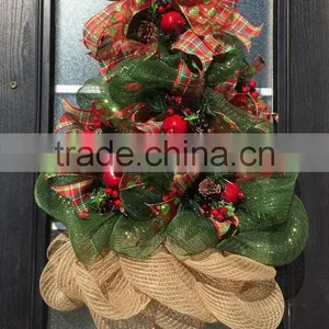 Deco Mesh Christmas Tree Wreath thumbnail-2