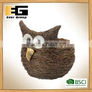 Natural Rattan Handmade Bird Shape For Garden Planting Planter thumbnail-2