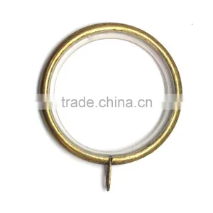Steel Antique Brass Plated Silent Curtain Rod Ring With Fixed Eyelet ID35mm/OD42mm thumbnail-2