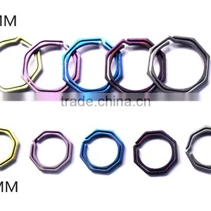 TK-2308 20MM TC4 Octagonal Titanium Keychain thumbnail-1