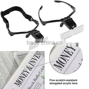 Adjustable Cabeza Lupa Lente Gafas Magnifier Glass LED Lampara a Joyeria Relojero 5 Lens thumbnail-4