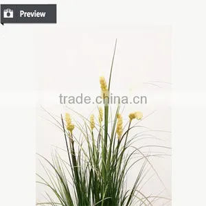 Artificial Grass Synthetic Onion Grass With Cattails Spray Fake Grass in Pot thumbnail-3