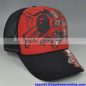 Caps Factory Made Custom Mesh Caps With Thick Screen Print Logo and String thumbnail-6