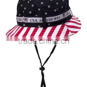 Custom Hot Sale American Flag Bucket Hat+String thumbnail-5