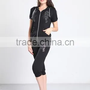 Summer Diammon Printing Wholesale Women Jogging Suits With Hood thumbnail-3
