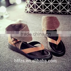HFR-YS30 2015 Summer in Europe and America Belt Buckle Wild Beach Flip Flat Roman Style Sandals thumbnail-4