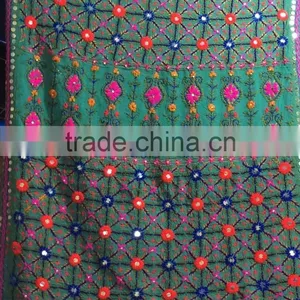 Multicolor PHULKARI GEORGETTE DUPATTA SHAWL Fabric , Hand Embroidery 2.2 Metre Long thumbnail-1