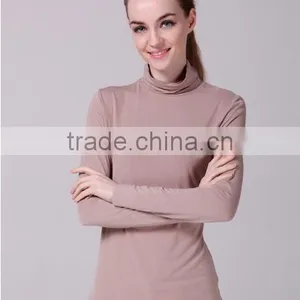 New Style Fashion Long Sleeve Turtleneck Ladies T-shirt Wholesale thumbnail-3