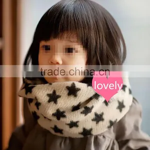 Korean Style Lovely Winter Warm Acrylic Five-pointed Star Pattern Fashion Baby Scarf Kids Infinity Scarf thumbnail-1