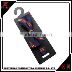 Stripe School Design Cheap Double Black Silk Self Tie Bow Tie thumbnail-3