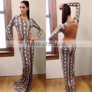 2014 Sexy WomenLong Sleeve Fishtail Wedding Clubwear Party Dress thumbnail-1