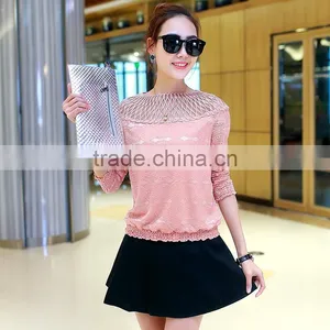 Walson Women Fashion Hollow Out Women Top Mesh Long Sleeve Women Blouse thumbnail-1