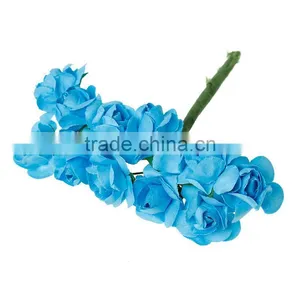 Paper Artificial Flower Decoration Millinery Blue 8.0cm(3 1/8"), 1 Packet(Approx 144 PCs/Packet) thumbnail-1