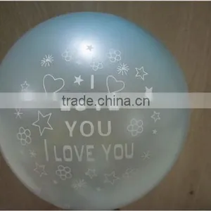 Romantic Valentine's Day Love You Heart Printed Latex Balloon thumbnail-2